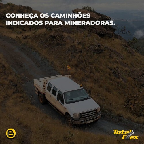imagem mostra um caminhão modelo F4000 em uma estrada de mineradora